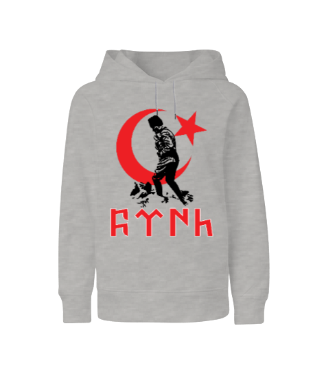 Tisho - Atatürk baskılı erkek Çocuk Unisex Hoodie Kapüşonlu