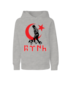 Atatürk baskılı erkek Çocuk Unisex Hoodie Kapüşonlu - Tisho
