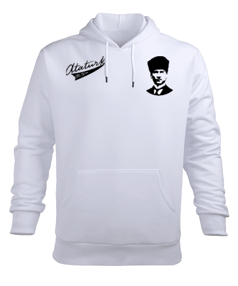 Atatürk Baskılı Erkek Kapüşonlu Hoodie Sweatshirt - Tisho