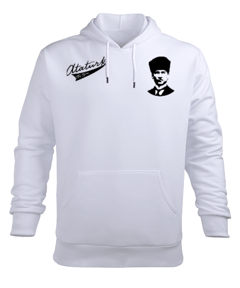 Tisho - Atatürk Baskılı Erkek Kapüşonlu Hoodie Sweatshirt