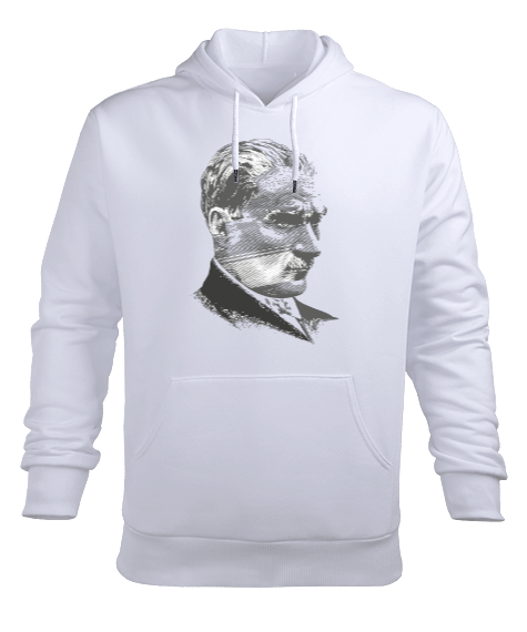 Tisho - Atatürk Baskılı Erkek Kapüşonlu Hoodie Sweatshirt