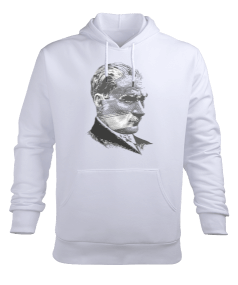 Atatürk Baskılı Erkek Kapüşonlu Hoodie Sweatshirt - Tisho