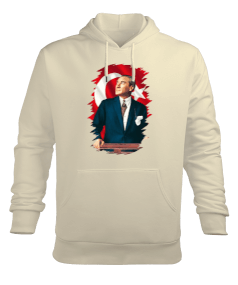 Atatürk Baskılı Erkek Kapüşonlu Hoodie Sweatshirt - Tisho