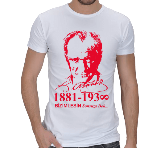 Tisho - Atatürk Baskılı Erkek Regular Kesim Tişört Erkek Regular Kesim Tişört