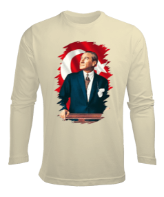 Atatürk Baskılı Erkek Uzun Kol Yazlık Tişört - Tisho
