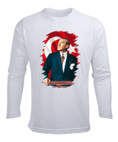 Atatürk Baskılı Erkek Uzun Kol Yazlık Tişört - Tisho