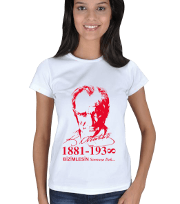 Atatürk baskılı Kadın Tişört - Tisho