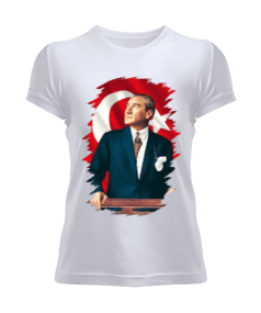 Atatürk Baskılı Kadın Tişört - Tisho