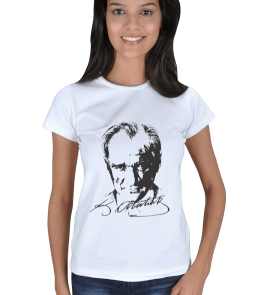 Atatürk baskılı Kadın Tişört - Tisho