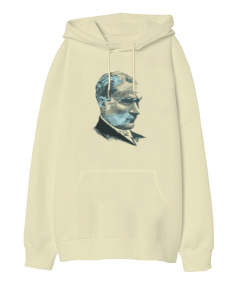 Atatürk Baskılı Oversize Unisex Kapüşonlu Sweatshirt - Tisho