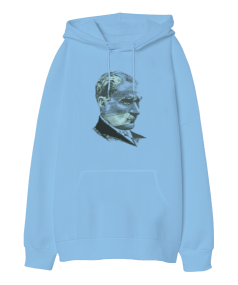 Atatürk Baskılı Oversize Unisex Kapüşonlu Sweatshirt - Tisho