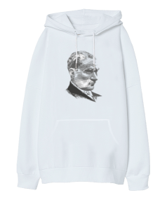 Atatürk Baskılı Oversize Unisex Kapüşonlu Sweatshirt - Tisho