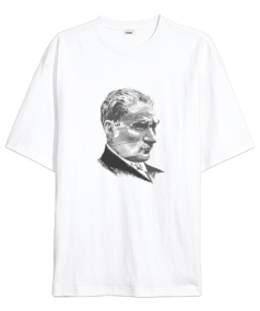 Atatürk Baskılı Oversize Unisex Tişört - Tisho