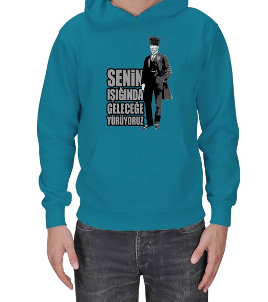 Tisho - Atatürk baskılı sweatshirt Erkek Kapşonlu