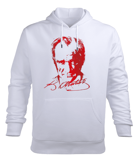 Tisho - Atatürk Baskılı Sweatshirt Erkek Kapüşonlu Hoodie Sweatshirt