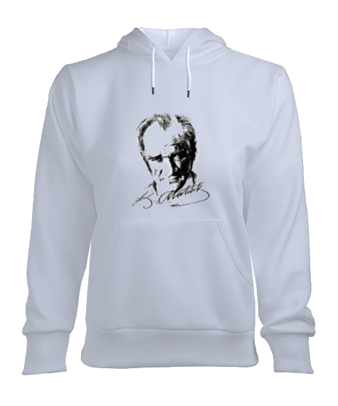 Tisho - Atatürk baskılı Sweatshirt Kadın Kapşonlu Hoodie Sweatshirt