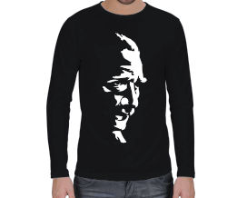 Atatürk Baskılı Syah Renk Erkek Uzun Kol - Tisho