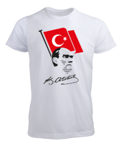 Tisho - Atatürk, Bayrak ve İmzası Erkek Tişört