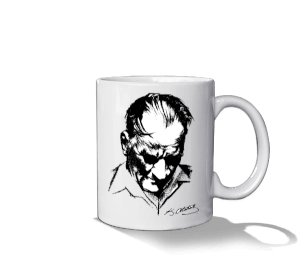 Atatürk çay - kahve kupa bardağı Beyaz Kupa Bardak - Thumbnail