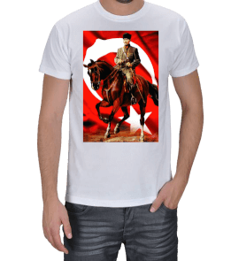 Atatürk Çift Taraflı Tişört Erkek Tişört - Tisho