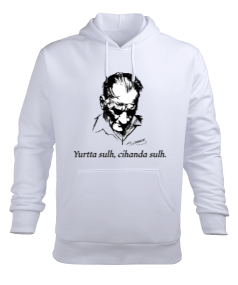 Atatürk Erkek Kapüşonlu Hoodie Sweatshirt - Tisho