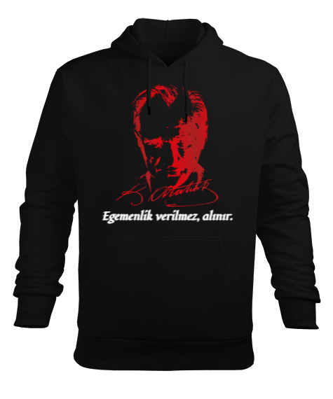 Tisho - Atatürk Erkek Kapüşonlu Hoodie Sweatshirt