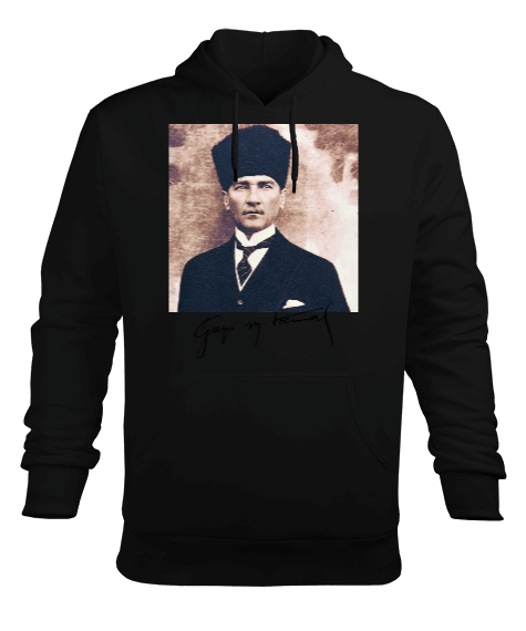 Tisho - ATATÜRK Erkek Kapüşonlu Hoodie Sweatshirt