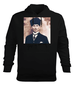 ATATÜRK Erkek Kapüşonlu Hoodie Sweatshirt - Tisho