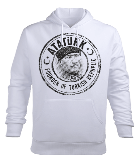 Atatürk Erkek Kapüşonlu Hoodie Sweatshirt - Tisho