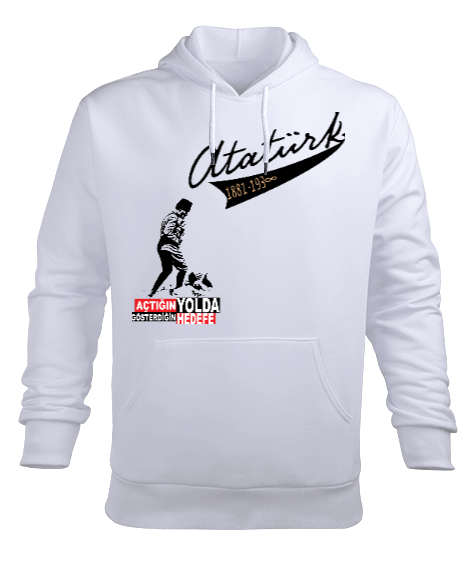 Atatürk Erkek Kapüşonlu Hoodie Sweatshirt - Tisho