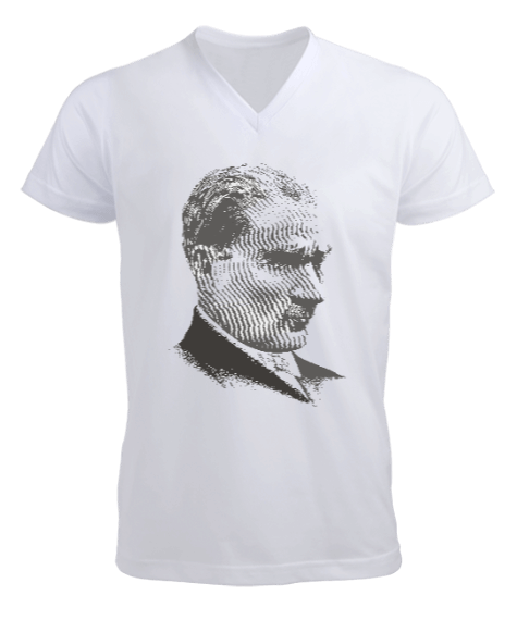 Atatürk Erkek Kısa Kol V Yaka Tişört