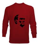 Atatürk görselli Kırmızı Erkek Sweatshirt - Tisho