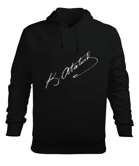 Tisho - ATATÜRK İMZA ERKEK Erkek Kapüşonlu Hoodie Sweatshirt