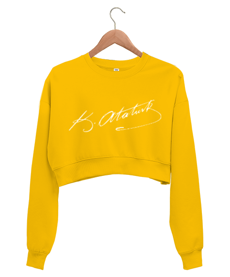 Tisho - ATATÜRK İMZA Kadın Crop Sweatshirt