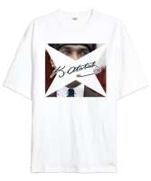 Atatürk imza U1 Beyaz Oversize Unisex Tişört - Tisho