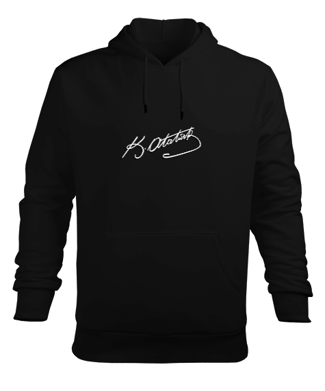 ataturk imzalı baskılı Erkek Kapüşonlu Hoodie Sweatshirt - Tisho