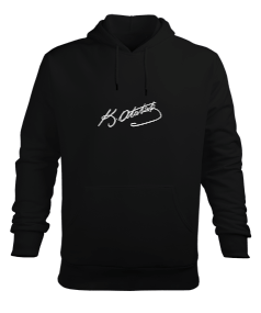 ataturk imzalı baskılı Erkek Kapüşonlu Hoodie Sweatshirt - Tisho
