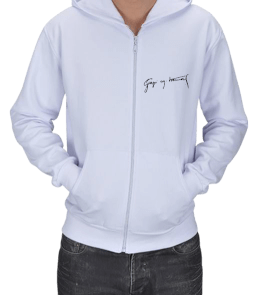 Atatürk İmzalı Erkek Kapşonlu Fermuarlı sweatshirt Kapşonlu Fermuarlı - Tisho