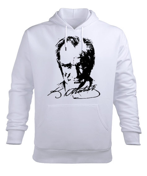 Tisho - Atatürk imzalı Erkek Kapüşonlu Hoodie Sweatshirt