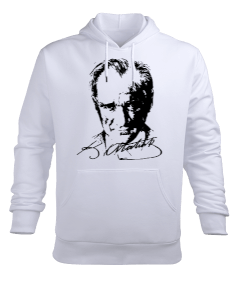 Atatürk imzalı Erkek Kapüşonlu Hoodie Sweatshirt - Tisho