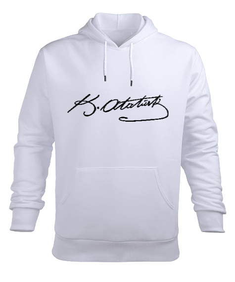 Tisho - Atatürk imzalı Erkek Kapüşonlu Hoodie Sweatshirt