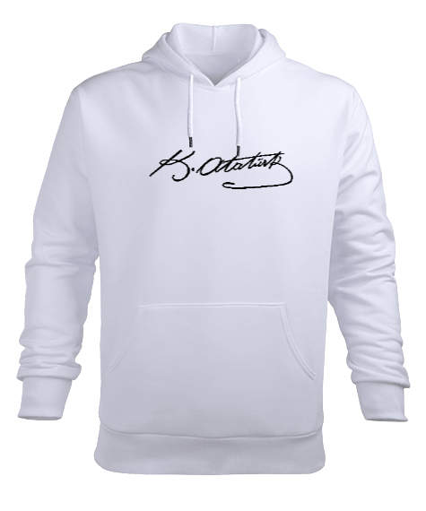 atatürk imzalı Erkek Kapüşonlu Hoodie Sweatshirt - Tisho