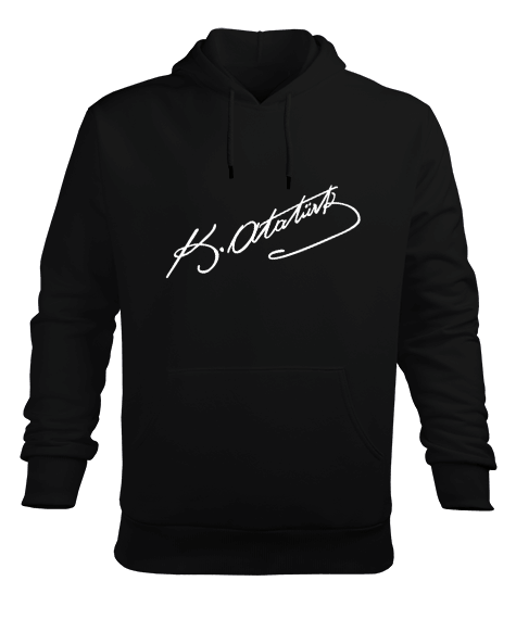 Atatürk İmzalı Erkek Kapüşonlu Hoodie Sweatshirt - Tisho
