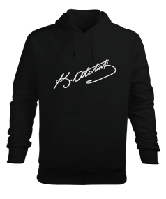 Atatürk İmzalı Erkek Kapüşonlu Hoodie Sweatshirt - Tisho
