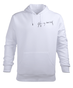 Atatürk imzalı Erkek Kapüşonlu Hoodie Sweatshirt - Tisho