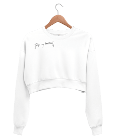 Atatürk İmzalı Kadın Crop Sweatshirt - Tisho