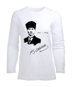 Atatürk imzalı kadın Kadın Uzun Kol Tişört - Tisho