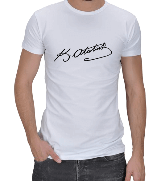 Tisho - Atatürk imzalı t-shirt Erkek Regular Kesim Tişört