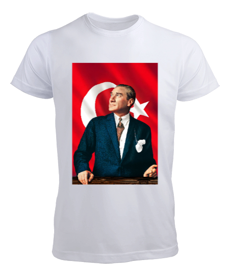 Tisho - Atatürk - İzmir Metal Kitlesi Beyaz Erkek Tişört