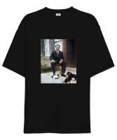 Atatürk - İzmir Metal Kitlesi Siyah Oversize Unisex Tişört - Tisho